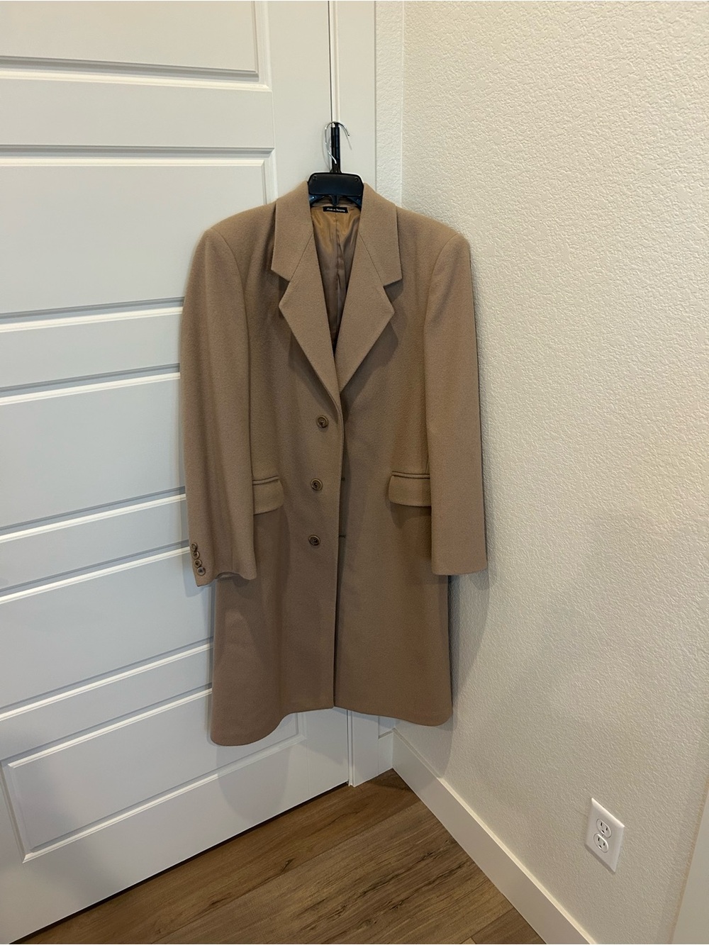 Stafford Beige/Camel Single-Breasted GenuineWool Trench Coat XL/16